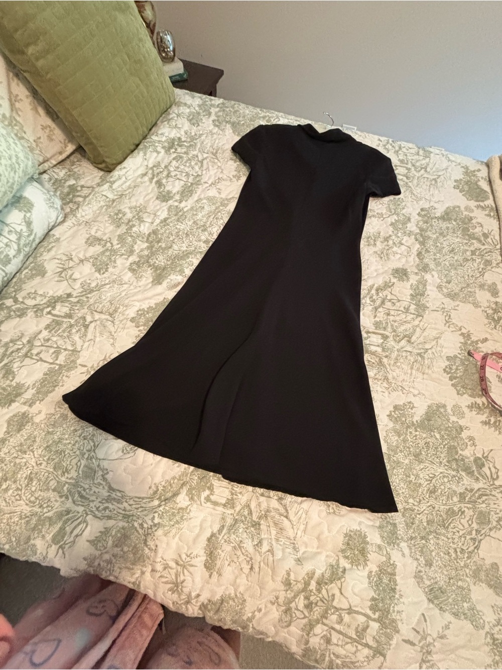 S.L. Fashions sz 10 vintage 90’s Black Cowl Neck Midi Dress minimalist classic - Picture 5 of 12